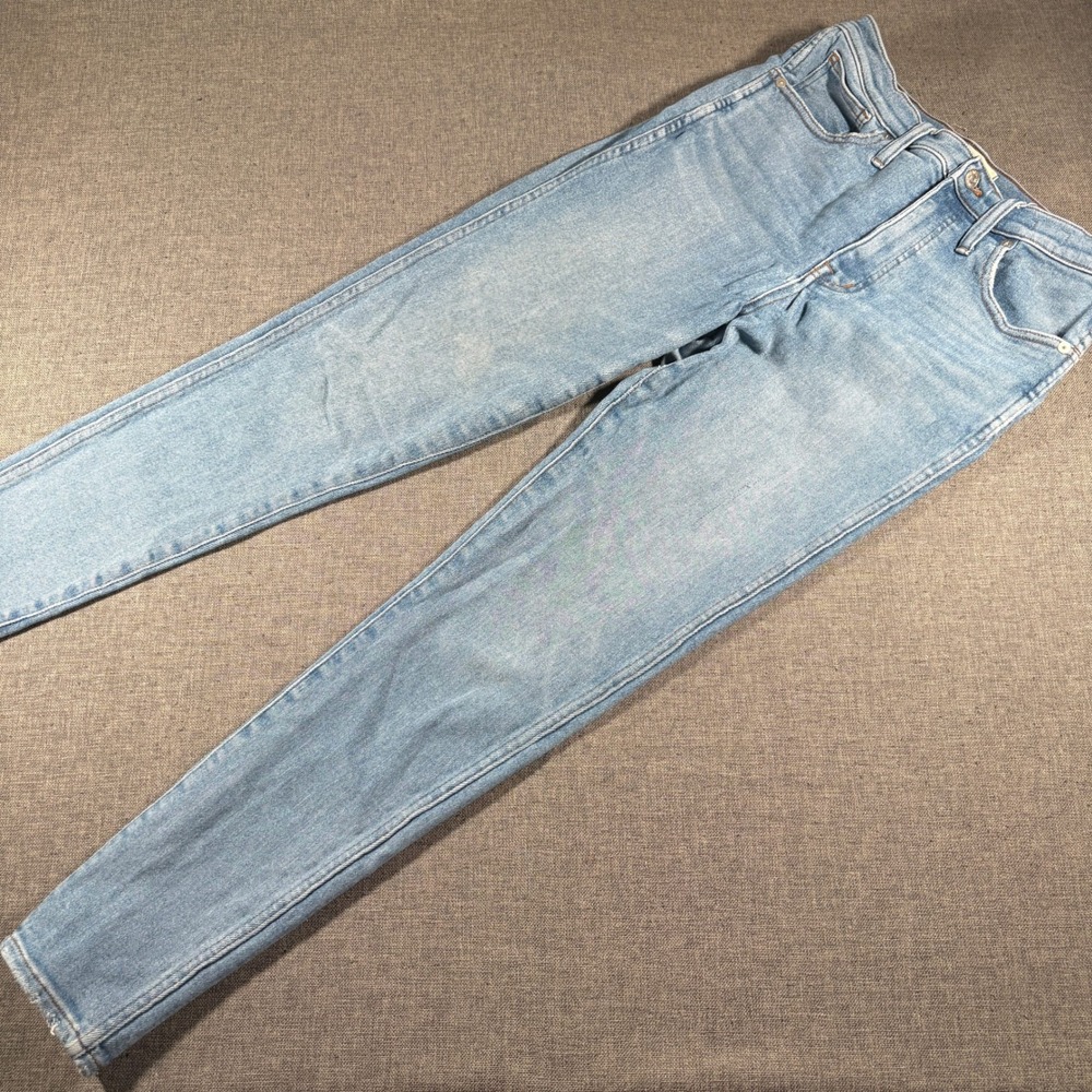 Madewell 10 High-Rise Skinny Jeans Womens 30T‎ Light Blue Raw Hem Stretch